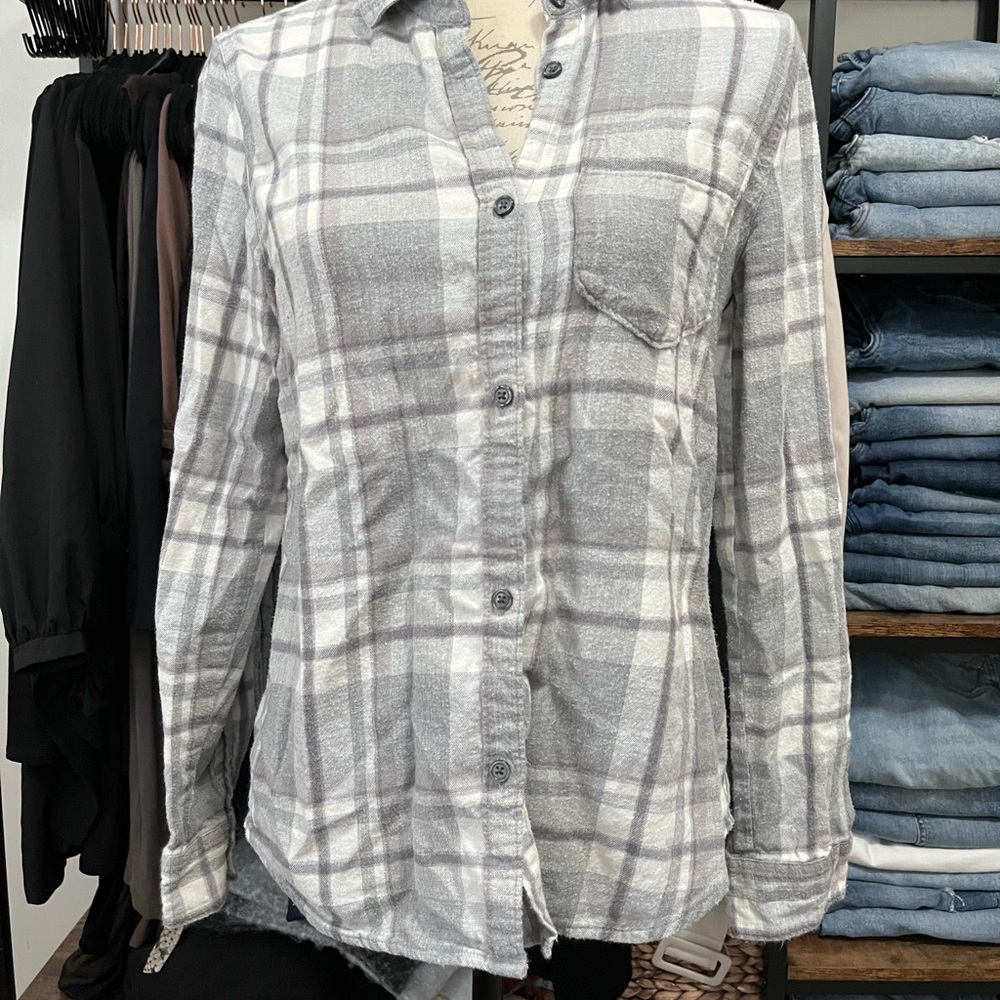 Plaid Button-Up Shirt